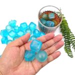40 Pack Reusable Plastic Ice Cubes for Drinks Like Whiskey, Wine, or Coffee,to Keep Your Drink Cold Longer,Can Be Used for School, Travel, Picnic and Other Outdoor Activities (Blue)