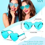 Photect 12 Pairs Heart Shaped Rimless Sunglasses Colorful Heart Glasses Transparent Heart Sunglasses Party Favors (Gradient Blue)