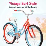 Kulana Lakona Shore Beach Cruiser Bike, 24-Inch Wheels, Single Speed, Blue/Coral (R1751AZ)