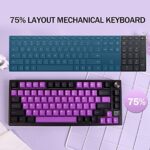 EPOMAKER TH80 SE Gasket 75% Mechanical Gaming Keyboard, NKRO Hot Swappable RGB 2.4Ghz/ Bluetooth 5.0/ Wired with Poron/EVA Foam, 4000mah Battery, Knob Control for E-Sport/Windows/Mac(Bluebird Switch)