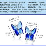 kanpura Crystal Butterfly Figurines,Crystals Blue Butterflies Collectibles,Glass Animal Figurines for Home Wedding Decoration,Collection Gifts for Women (Pack of 2)