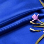 P Pothuiny 60 Inch Wide Royal Blue Satin Fabric by The Yard, Silky Charmeuse Satin Fabric for Bridal Wedding Dress Decor DIY Apparel Crafts, 1 Yard