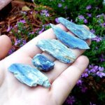 Blue Kyanite from Brazil A Graded Cluster druzy Blades Raw Natural Rough Crystal Healing Gemstone Specimens Mother Earth Stones – 5 piece set