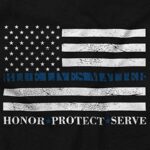 Brisco Brands Blue Line US Flag Honor Protect Serve Hoodie Sweatshirt Women Men