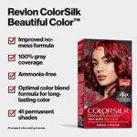 Revlon Permanent Hair Color, Permanent Black Hair Dye, Colorsilk with 100% Gray Coverage, Ammonia-Free, Keratin and Amino Acids, Black Shades (Pack of 3)