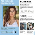 BOSSWIN Blue Light Blocking Glasses for women/men – 4Pack Computer Reading/Gaming/TV/Phones Glasses Anti UV Glare Eyestrain