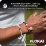 Lokai Silicone Beaded Bracelet for Men & Women, NFL Football Collection – Denver Broncos, Medium – Silicone Jewelry Fashion Bracelet Slides-On for Comfortable Fit