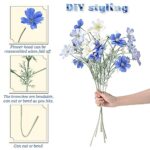 Lumoslyy Artificial Blue Flowers for Home décor Coreopsis Silk Flower Long Stem Table Centerpieces Colorful Faux Flower Arrangement Pack of 6 (Blue)