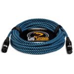 Gig Snake Microphone Cable 25 ft – Blue XLR Male to Female Mic Cable – Professional Studio Quality Microphone Cord and XLR Patch Lead – Reliable Dynamic Low Noise Braided Microphone Wire