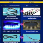 Car Led Light Strip,Blue Interior Lights for Trucks 30CM 15 SMD IP67 Waterproof Car Underglow Lights for Car Motorcycles Boat Golf Cart Home Decoration with 3M Tape(6PCS)