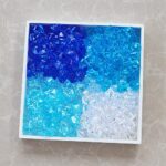 INSPIRELLE Plastic Ice Rocks 230 Pieces Acrylic Ice Cubes 1 Inch Fake Diamonds Crystals Gems for Home Decoration Wedding Display Vase Fillers Table Scatter, Glacier Blue
