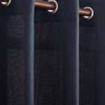 No. 918 Montego Casual Textured Semi-Sheer Grommet Curtain Valance, 56″ x 14″ Kitchen Tier Pair, Navy Blue