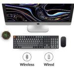Keychron K10 Wireless Mechanical Gaming Keyboard, 104 Keys Full Size Gateron G Pro Blue Switch, White LED Backlight Rechargeable USB-C Wired Bluetooth Professional Office Keyboard for Mac/Windows