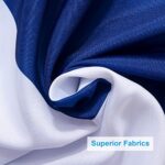 AmazerBath Navy Blue Shower Curtain Stripes, 72″ W x 72″ H Blue and White Shower Curtain, Fabric Shower Curtain for Bathroom, with 2 Heavy Stones
