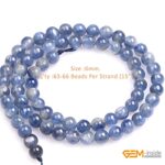 GEM-Inside Blue Kyanite Gemstone Loose Beads Natural 6mm Round Crystal Energy Stone Power for Jewelry Making 15″
