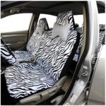 AUTOFAN Zebra Car Seat Covers for Full Set with 2 Seat Belt Pads & Universal 15 Inch Steering Wheel Cover Fit for Cars, Trucks, SUV, or Van
