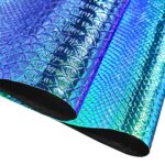 HYANG Holographic Snake Embossing Blue PU Faux Leather Sheets,Very Suitable for Making DIY Crafts,Handbags Leather Earrings, Bows,Sewing etc 1Rolls 12″X53″ (30cmX135cm)
