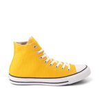 Converse Unisex Chuck Taylor All Star Mid High Canvas Sneaker – Lace up Closure Style – Lemon Chrome , 11.5 Women/9.5 Men