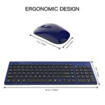 cimetech Wireless Keyboard and Mouse Combo, Compact Full Size Wireless Keyboard and Mouse Set 2.4G Ultra-Thin Sleek Design for Windows, Computer, Desktop, PC, Notebook – (DarkBlue)