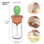Oil Dispenser with Brush – 2 Pack Glass Olive Oil Dispenser Bottle with Basting Brush for Cooking Frying Baking Kitchen 180ml, T-OB21 Blue+Green