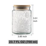 ANSQU Vintage Glass Jar, 23.7 FL OZ Airtight Glass Storage Jar with Bamboo Lid Glass Food Storage Containers for Kitchen Counter, Pantry, Decorative Jar for Coffee, Tea, Sugar, Cookie, Candy