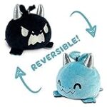 TeeTurtle – The Original Reversible Dragon Plushie – Blue + Black – Cute Sensory Fidget Stuffed Animals That Show Your Mood