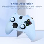 GeekShare Cat Paw Controller Skin Grips Set Anti-Slip Silicone Protective Cover Skin Case Compatible with Xbox Series X Controller with 2 Thumb Grip Caps and 1 Sticker (Blue)
