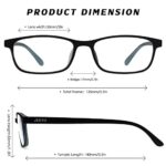 JEERO Blue Light Blocking Glasses – Lightweight Frame Computer Glasses, Anti Eyestrain & UV Glare, TV/Phone/Gaming Eyeglasses for Women Men, Non-Prescription