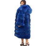 Lisa Colly Women’s Winter Plus Size Parka Overcoat Long Sleeve Faux Fur Coat Jacket with Big Hooded (Blue,X-Large)