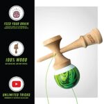 Sweets Kendamas Grain Split 2.0 Prime Kendama, Premium Skill Toy, Extra String Accessory Gift Bundle (Veggie)