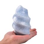 AMOYSTONE Large Healing Crystal Flame Tower Kyanite Decorative Stone Wand, Home Decors Witchcraft 1.4-1.7 LBS