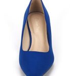 DREAM PAIRS Womens Low Heel D’Orsay Pointed Toe Pump Shoes, Royal Blue – 7 (Moda)