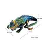 Ingbear Blue Lizard Chameleon Figurine Hinged Trinket Boxes, Unique Gift for Thanksgiving Day & Christmas Day, Hand-Plated Enameled Jewelry Box, Animals Ornaments for Home Décor