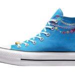 Converse Womens All Star Lift Platform Dial Up Blue White Size 8.5