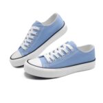 ANTLULU Women’s Canvas Shoes Low Top and Lace up Fashion Casual Sneakers Black and White Classic (8, Blue, Numeric_8)