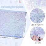 B-COOL Iridescent Mermaid Glitter Fabric Sequin Fabric by The Yard 5MM 1 Yard Blue Sparkly Fabric for Wedding Costumes Mermaid Tail Sewing Dress Tablecloth DIY Crafts