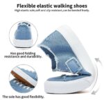 hash bubbie Women’s Canvas Sneakers Low Top Canvas Shoes Lace up Fashion Sneakers Comfortable White Tennis Shoes for Women?Denim Blue.US8?