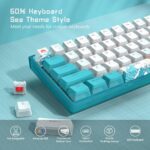 Womier 60% Percent Keyboard, WK61 Mechanical RGB Wired Gaming Keyboard, Hot-Swappable Keyboard with Blue Sea PBT Keycaps for Windows PC Gamers – Linear Red Switch