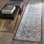 SAFAVIEH Sofia Collection Area Rug – 9′ x 12′, Blue & Beige, Vintage Oriental Distressed Design, Non-Shedding & Easy Care, Ideal for High Traffic Areas in Living Room, Bedroom (SOF378C)
