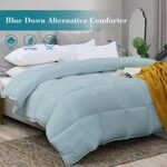 L LOVSOUL Down Alternative Comforter King Size,Ultra Soft Brushed Microfiber Cover,Plush Mircofiber Comforter Duvet Insert,Light Blue,106x90Inches