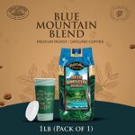 Gold Coffee Blue Mountain Blend: Medium Roast Ground Coffee, 1lb. (Pack of 1) – Roasted to Perfection Instant Coffee, A Medium Roast Coffee Beans, Rich in Flavor with a Sweet, Decadent Aroma.