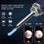 Ear Wax Removal Tool Camera, (1296P) Ear Cleaner with Light and Camera Ear Wax Cleaner with 8 pcs Ear Set, Earwax Removal Kit Compatible with iPhones, iPad, Android Phones, Blue