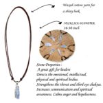 Crystal Natural Gemstone Necklace with Stone Pendant – Amulet for Protection & Chakra Healing, Handmade Jewelry with Gift Bag, By Smoky Quartz (Silver)