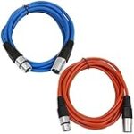Seismic Audio – SAXLX-6-2 Pack of 6′ XLR Male to XLR Female Patch Cables – Balanced – 6 Foot Patch Cord – Blue and Red