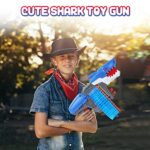 Soft Bullet Toy Gun for Boys, Toy Foam Blasters & Guns with 120 Soft Bullets, 40-Dart Rotating Drum, Foam Dart Gun Shooting Games, Shark Toys Birthday for Kids, Teens Adults 6+
