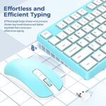 Wireless Keyboard and Mouse Combo, Lovaky 2.4G Full-Sized Ergonomic Keyboard Mouse, 3 DPI Adjustable Cordless USB Keyboard and Mouse, Quiet Click for Computer/Laptop/Windows/Mac (1 Pack, Blue)