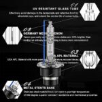 WinPower D2S Xenon HID Headlight Bulb, 8000K Ice Blue White 35W Metal Stents Base High Low Beam Replacement Lights, Pack of 2