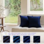 JIAHANNHA Velvet Navy Blue Throw Pillow Covers 18×18 Inches Pack of 2 Soft Decorative Square Cushion Covers for Couch Sofa Bed Livingroom Car,45x45Cm