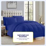 Sweet Home Collection 5 Piece Comforter Set Bag Solid Color All Season Soft Down Alternative Blanket & Luxurious Microfiber Bed Sheets, Royal Blue, Twin
