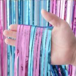 Voircoloria 3 Pack 3.3×8.2 Feet Blue and Pink Foil Fringe Backdrop Curtains, Tinsel Streamers Birthday Party Decorations, Fringe Backdrop for Graduation, Baby Shower, Gender Reveal, Disco Party
